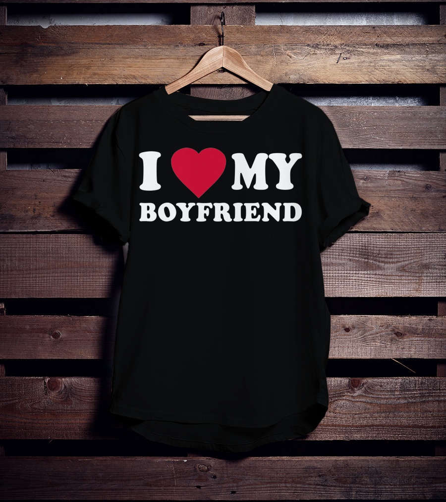 I Love My Boyfriend Heart T-Shirt
