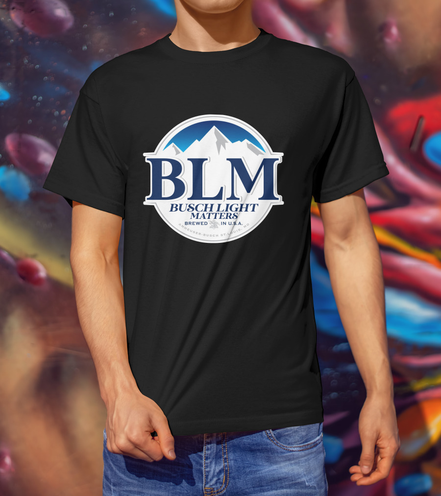 BLM Busch Light Matters Brewed In U.S.A. Anheuser-Busch St. Louis, MO T-Shirt