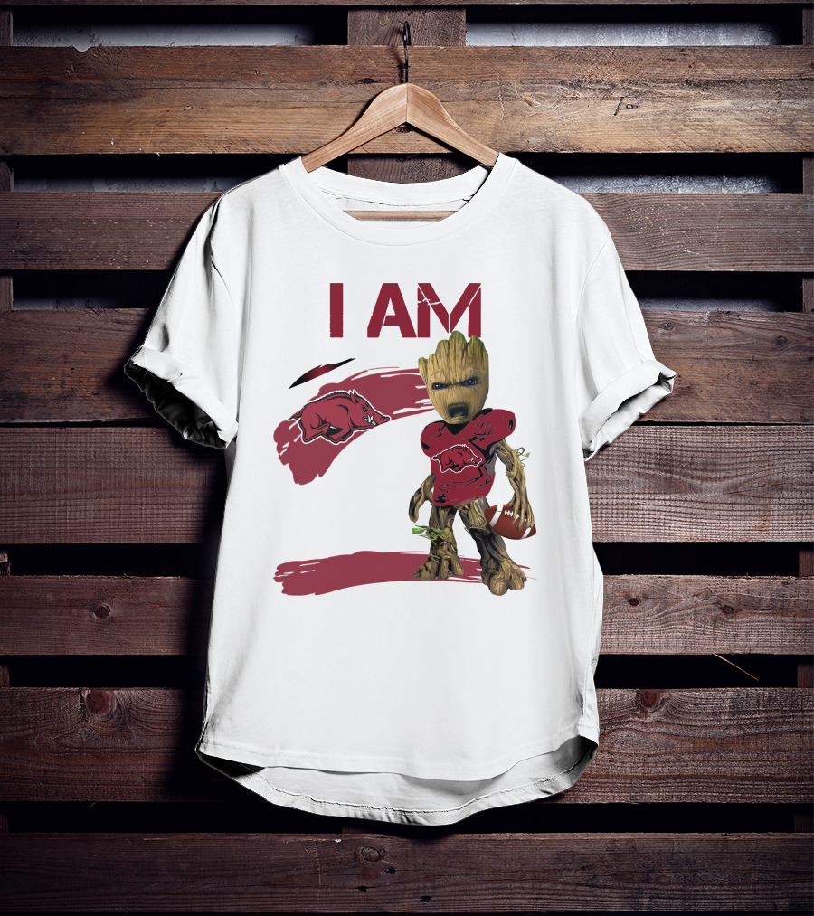 I AM Arkansas Razorbacks Football Groot Fan T-Shirt