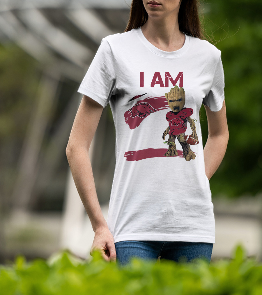 I AM Arkansas Razorbacks Football Groot Fan T-Shirt