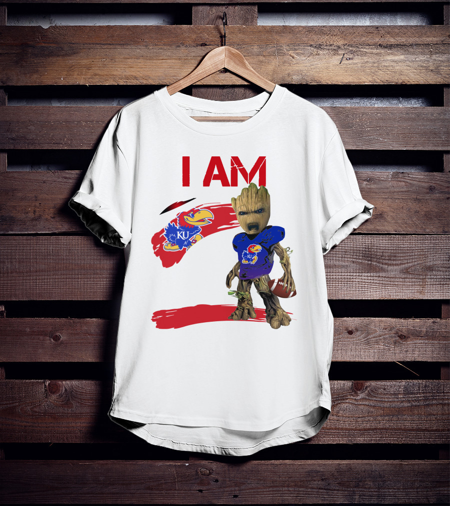 I AM KU Jayhawks Football Groot T-Shirt