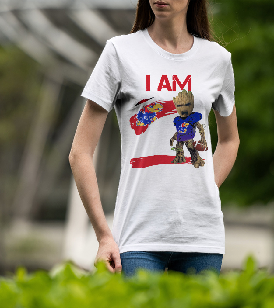 I AM KU Jayhawks Football Groot T-Shirt