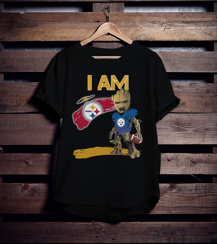 I AM Steelers Groot Football Fan Crossover T-Shirt