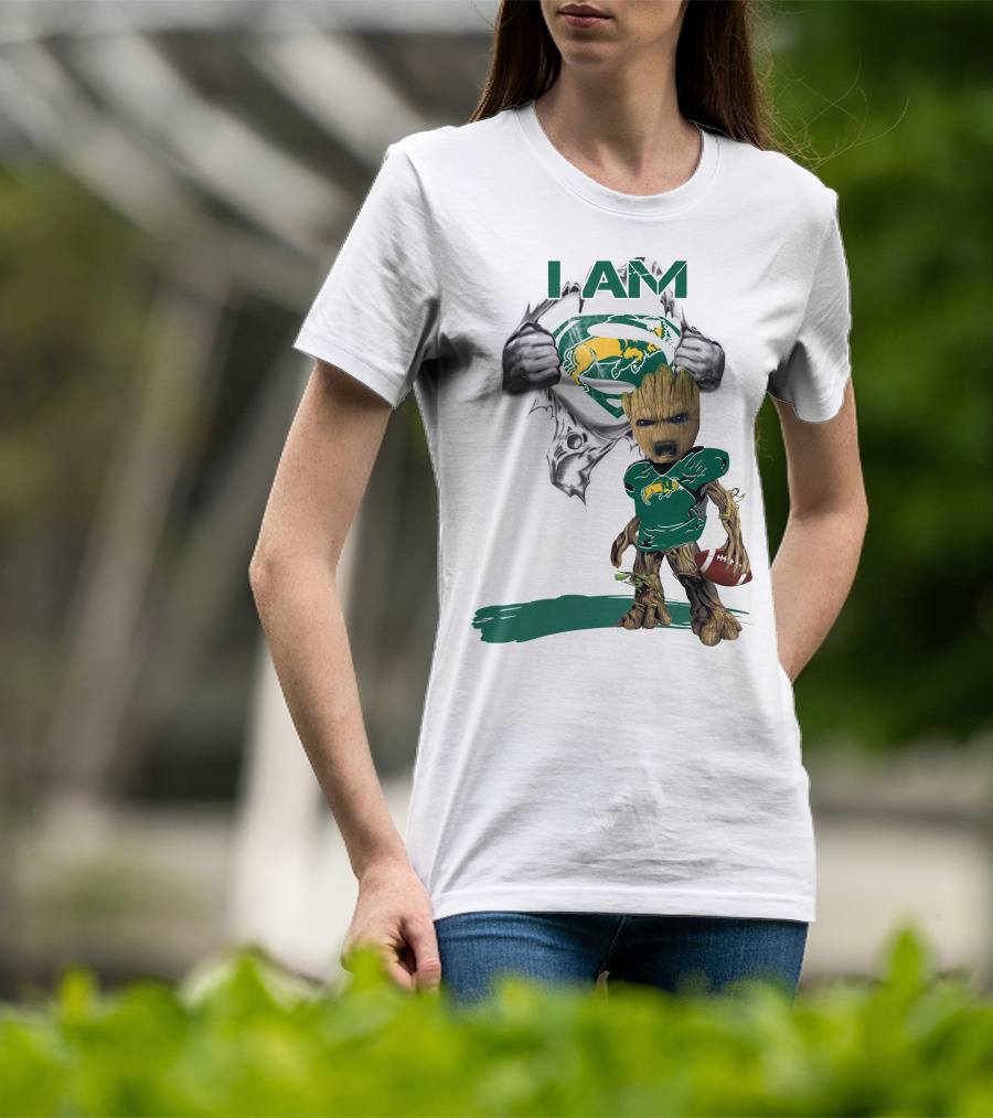 I AM Dakota Baby Groot Bison Football Superman T-Shirt
