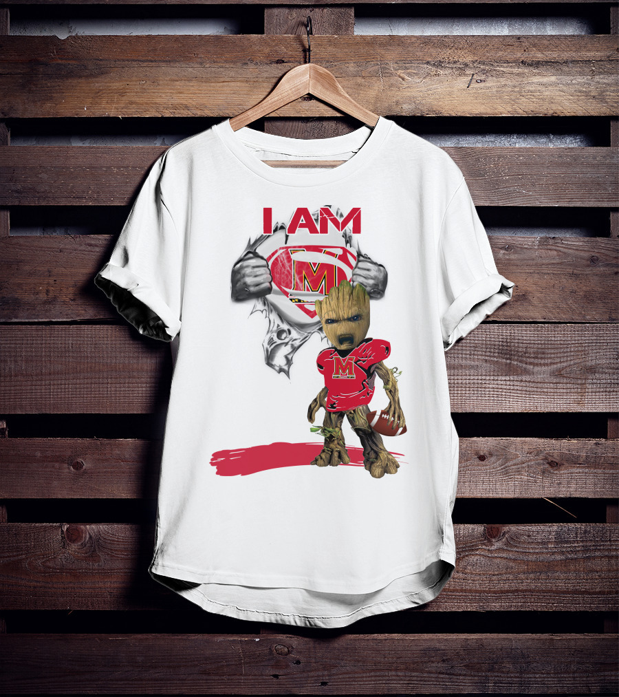 I Am Maryland Baby Groot Football Superman T-Shirt