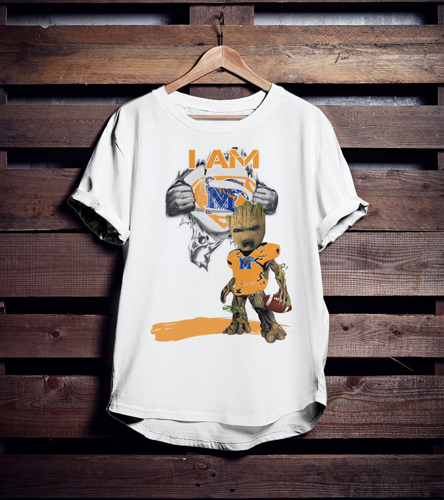 I AM Memphis Baby Groot Football Fan T-Shirt