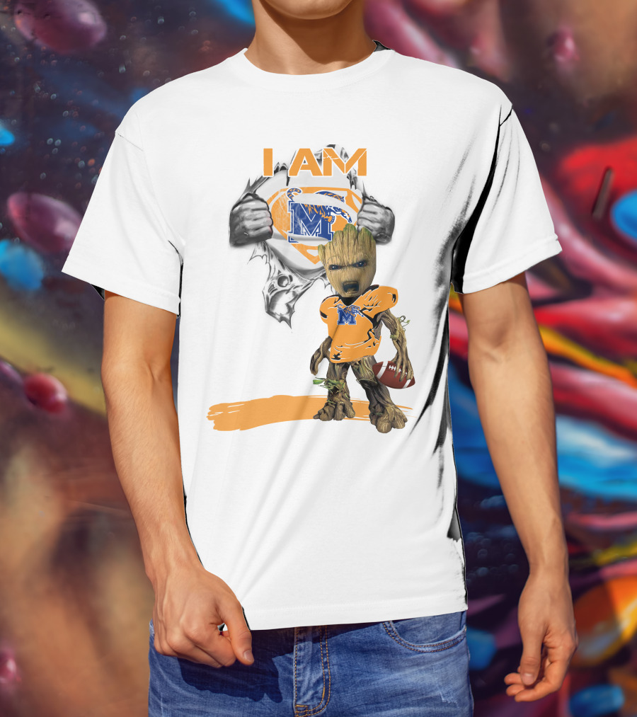 I AM Memphis Baby Groot Football Fan T-Shirt