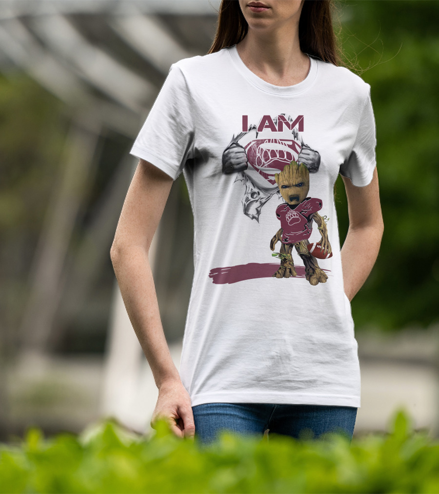 I Am Montana Baby Groot Superman Football T-Shirt