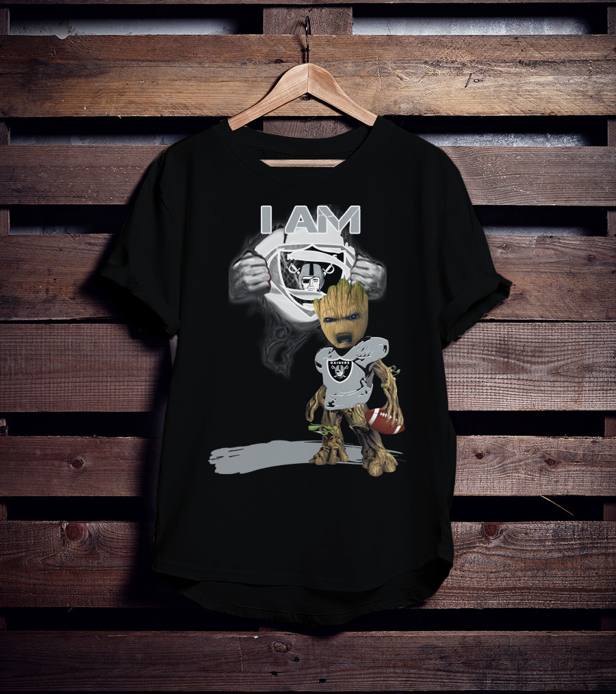 Raiders Baby Groot I Am Superman NFL Football T-Shirt