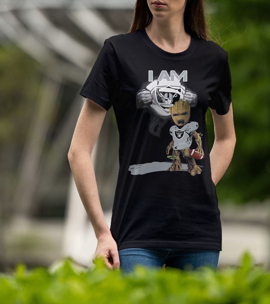 Raiders Baby Groot I Am Superman NFL Football T-Shirt