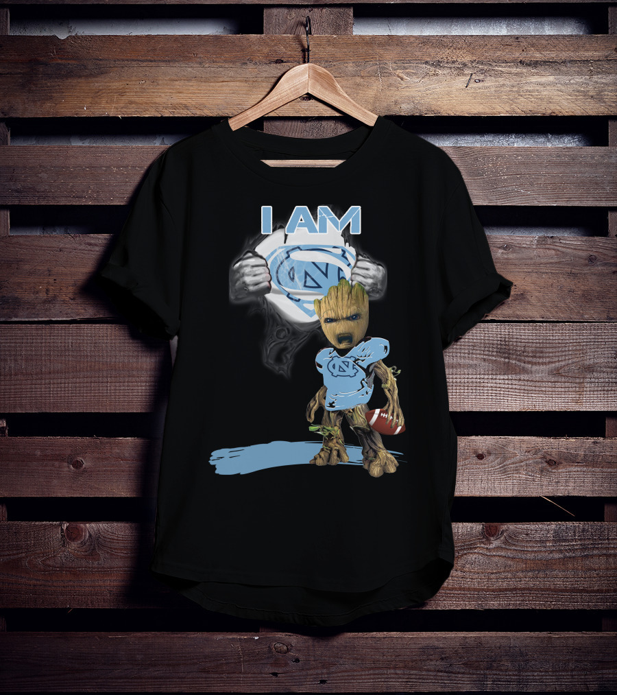 I AM Tarheel Baby Groot Superman T-Shirt