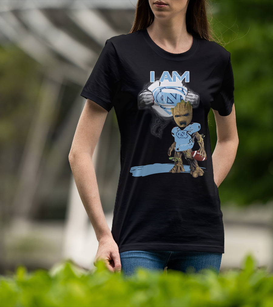 I AM Tarheel Baby Groot Superman T-Shirt