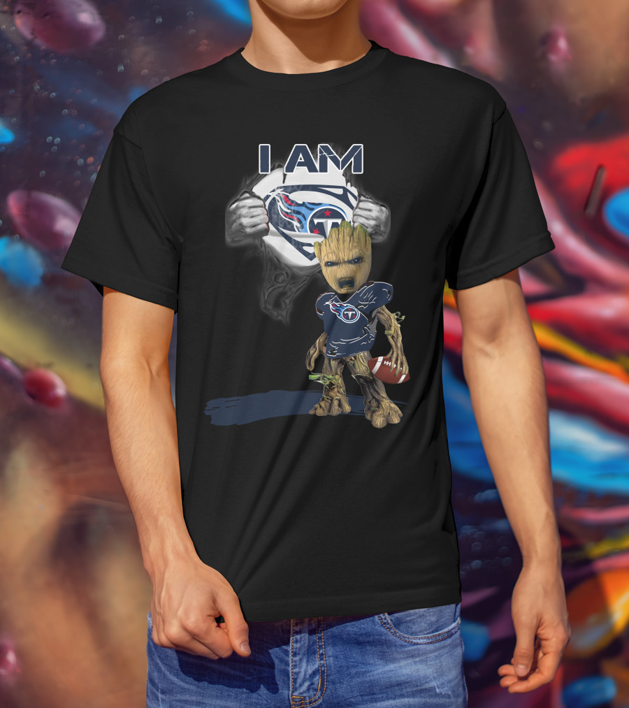 I Am Titans Baby Groot Football Superhero T-Shirt