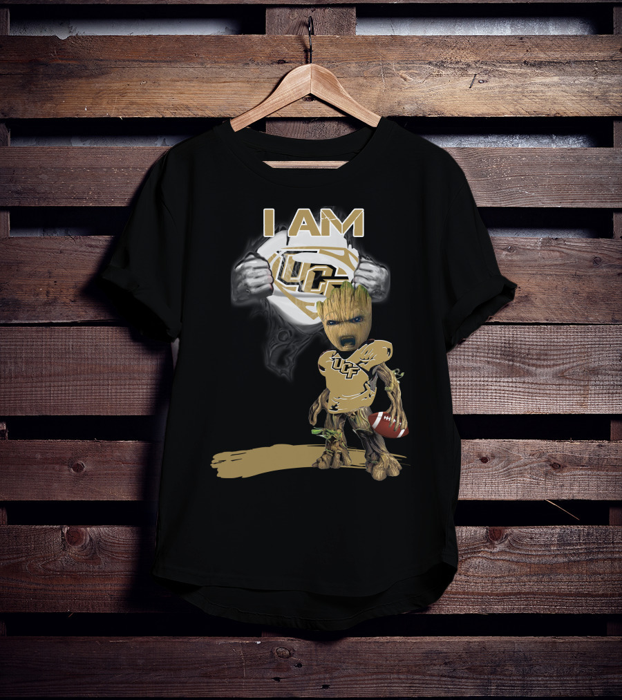 I AM UCF Baby Groot Football Superman T-Shirt