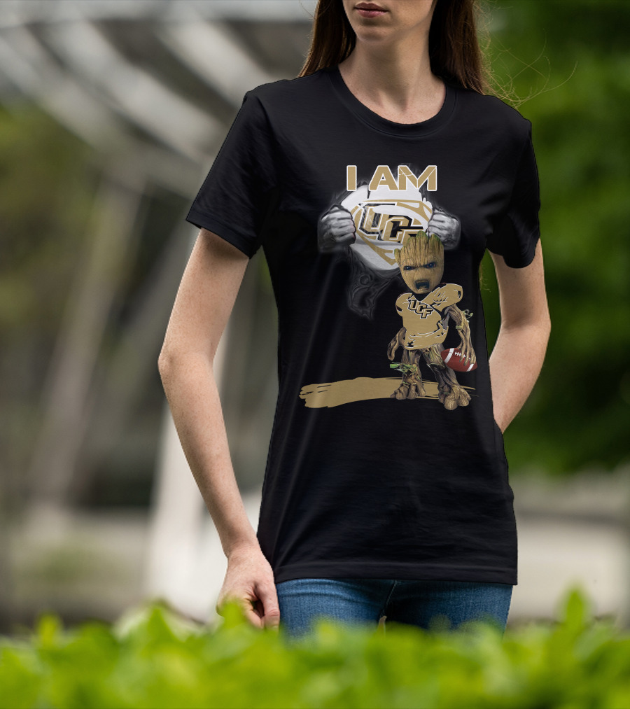 I AM UCF Baby Groot Football Superman T-Shirt