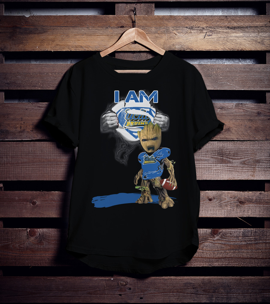 I Am UCLA Bruins Baby Groot Superman Football T-Shirt