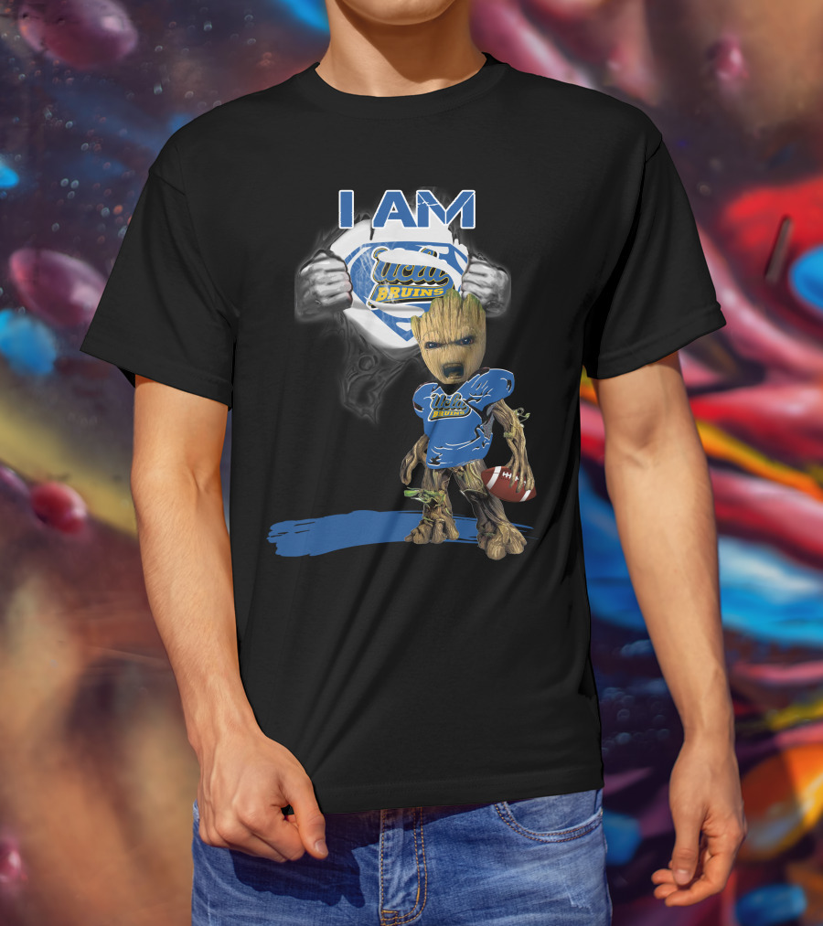 I Am UCLA Bruins Baby Groot Superman Football T-Shirt