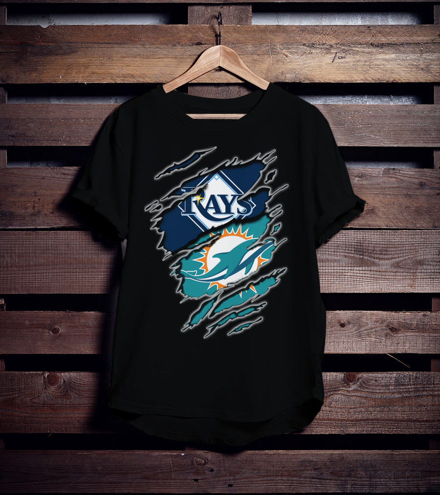 Rays Dolphins Ripped T-Shirt