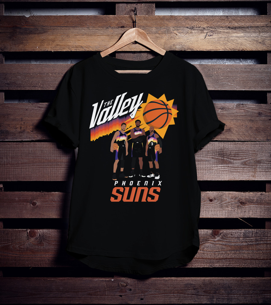 The Valley Phoenix Suns Basketball Trio With Sunburst T-Shirt