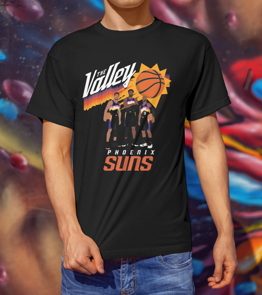 The Valley Phoenix Suns Basketball Trio With Sunburst T-Shirt