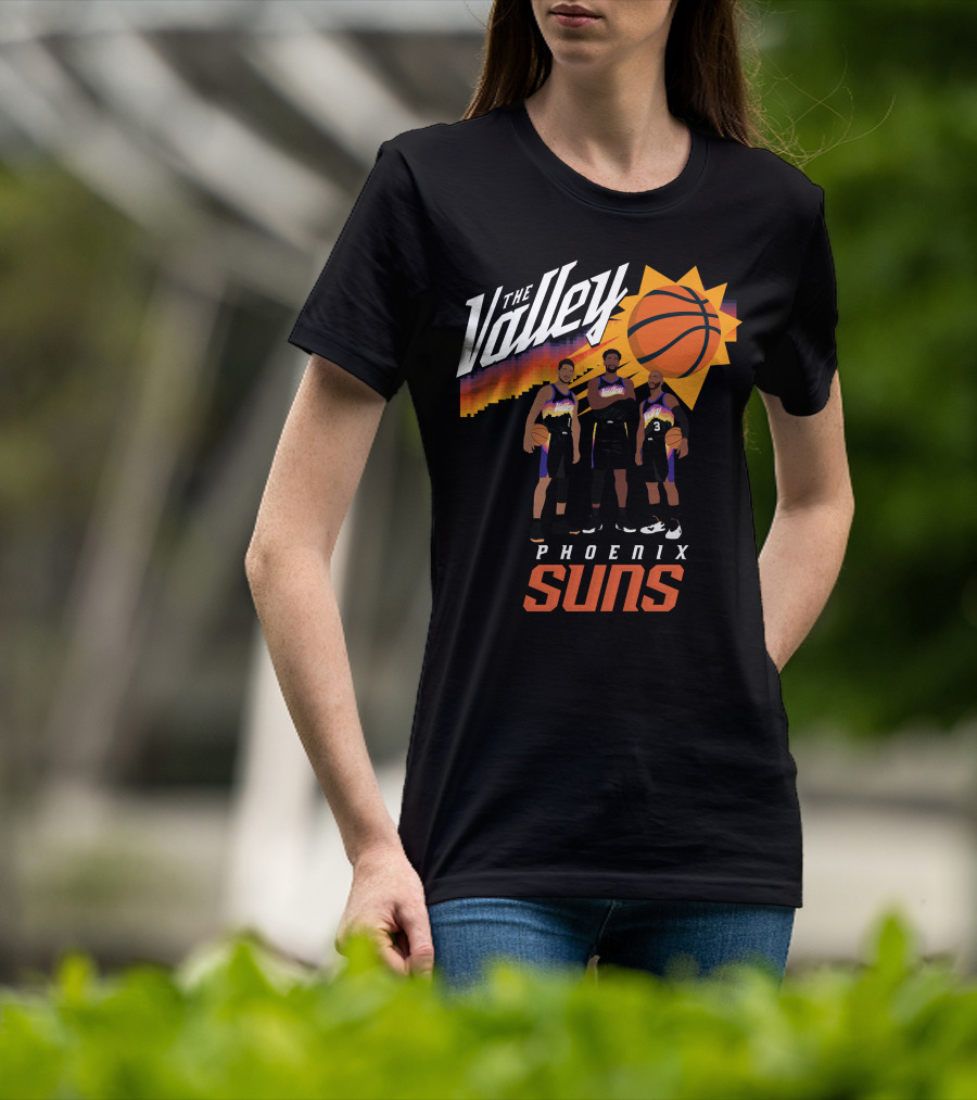 The Valley Phoenix Suns Basketball Trio With Sunburst T-Shirt