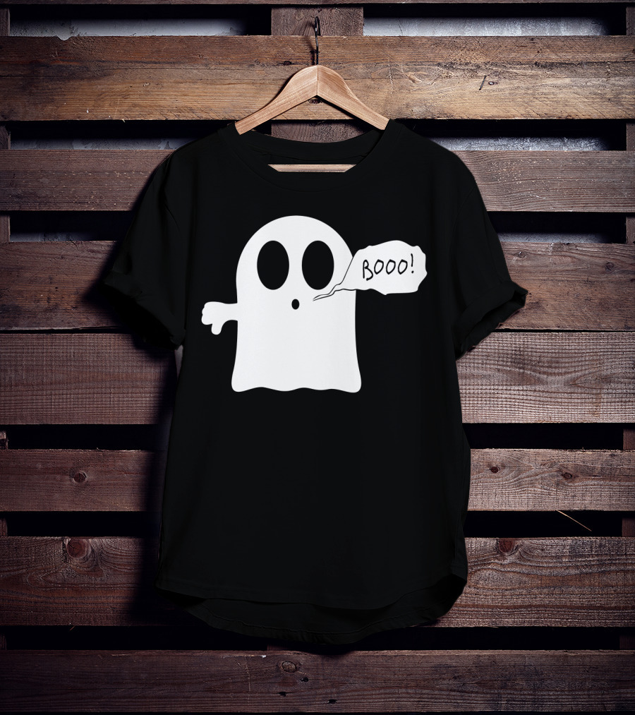 Booo Ghost With Surprised Expression And Speech Bubble T-Shirt
