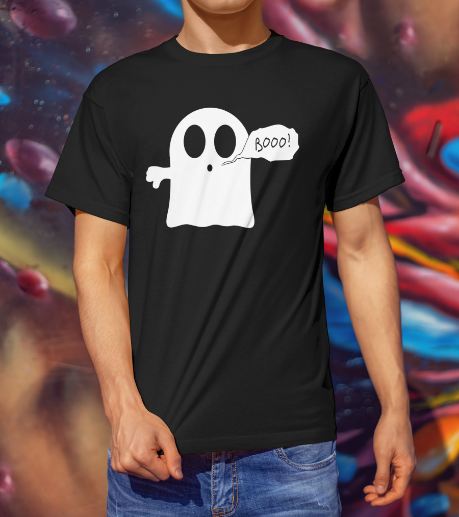 Booo Ghost With Surprised Expression And Speech Bubble T-Shirt