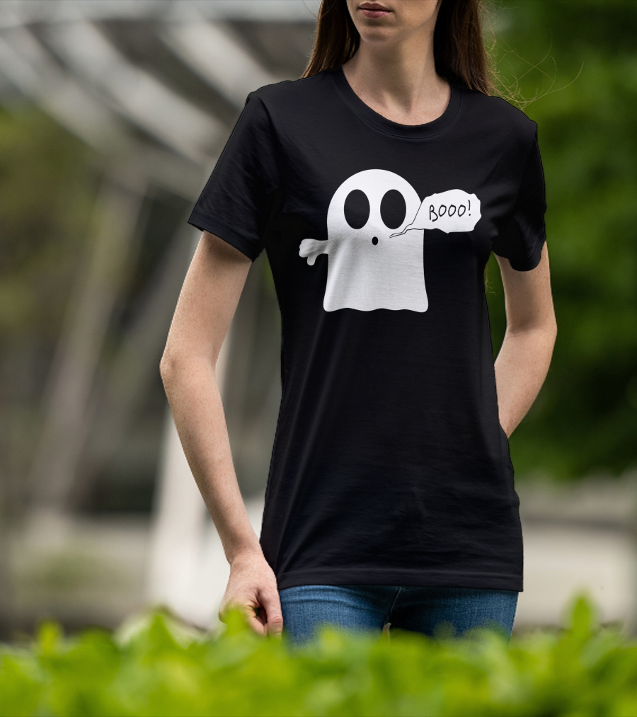 Booo Ghost With Surprised Expression And Speech Bubble T-Shirt