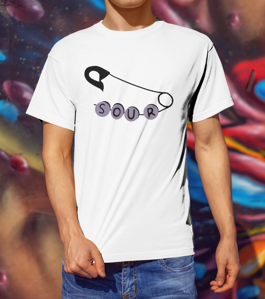 SOUR Safety Pin Pastel Beads T-Shirt