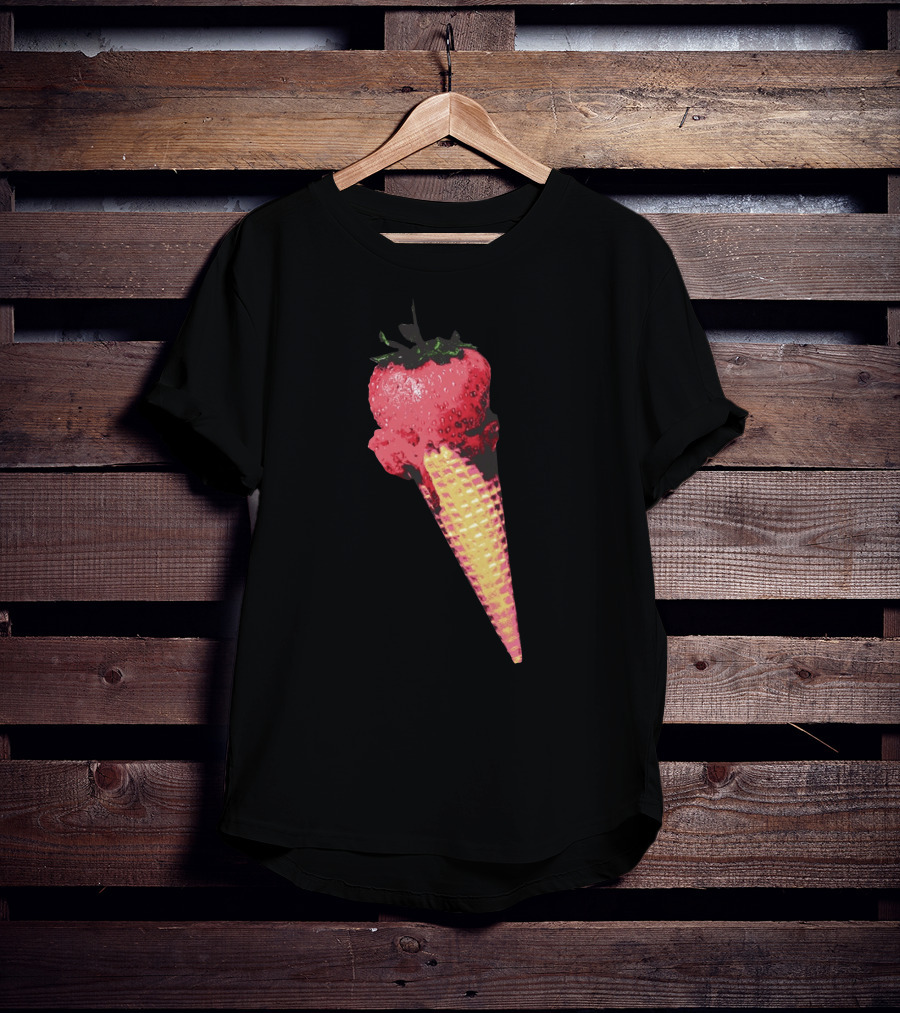 Strawberry Ice Cream Cone Fusion T-Shirt