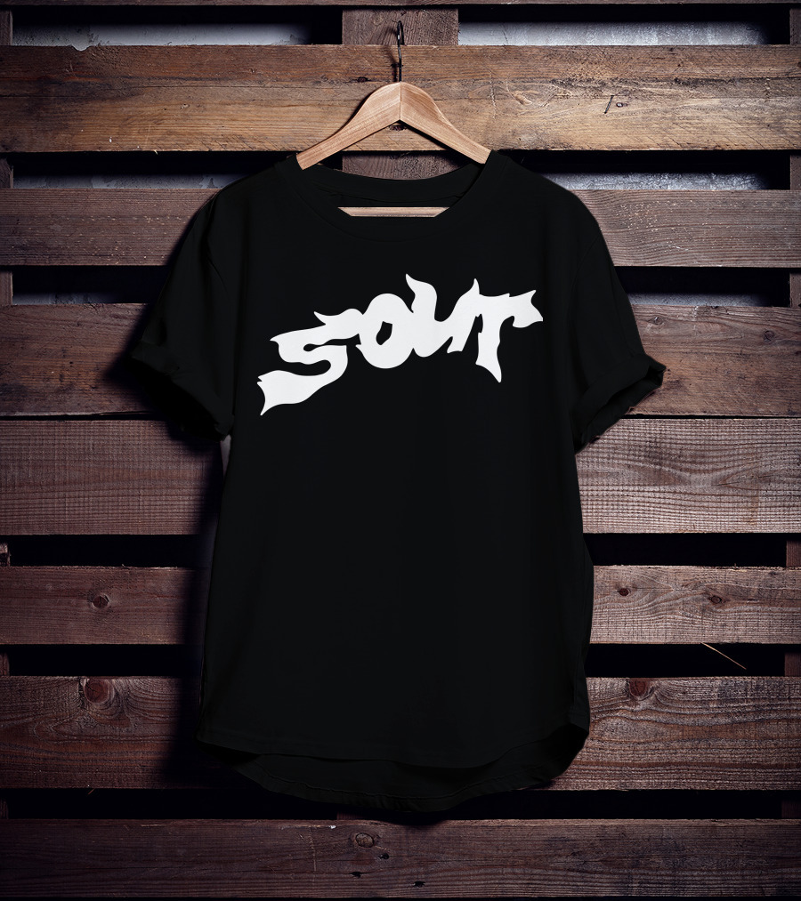 SOUR WHITE Dripping Text T-Shirt