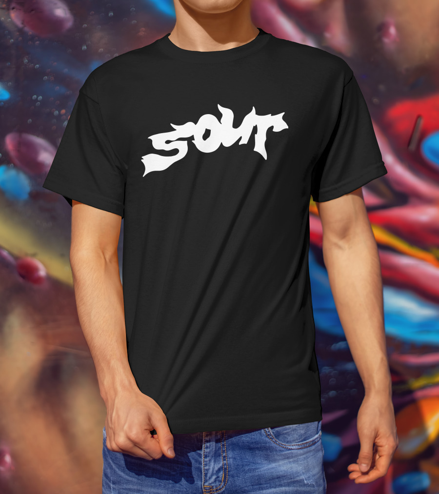 SOUR WHITE Dripping Text T-Shirt
