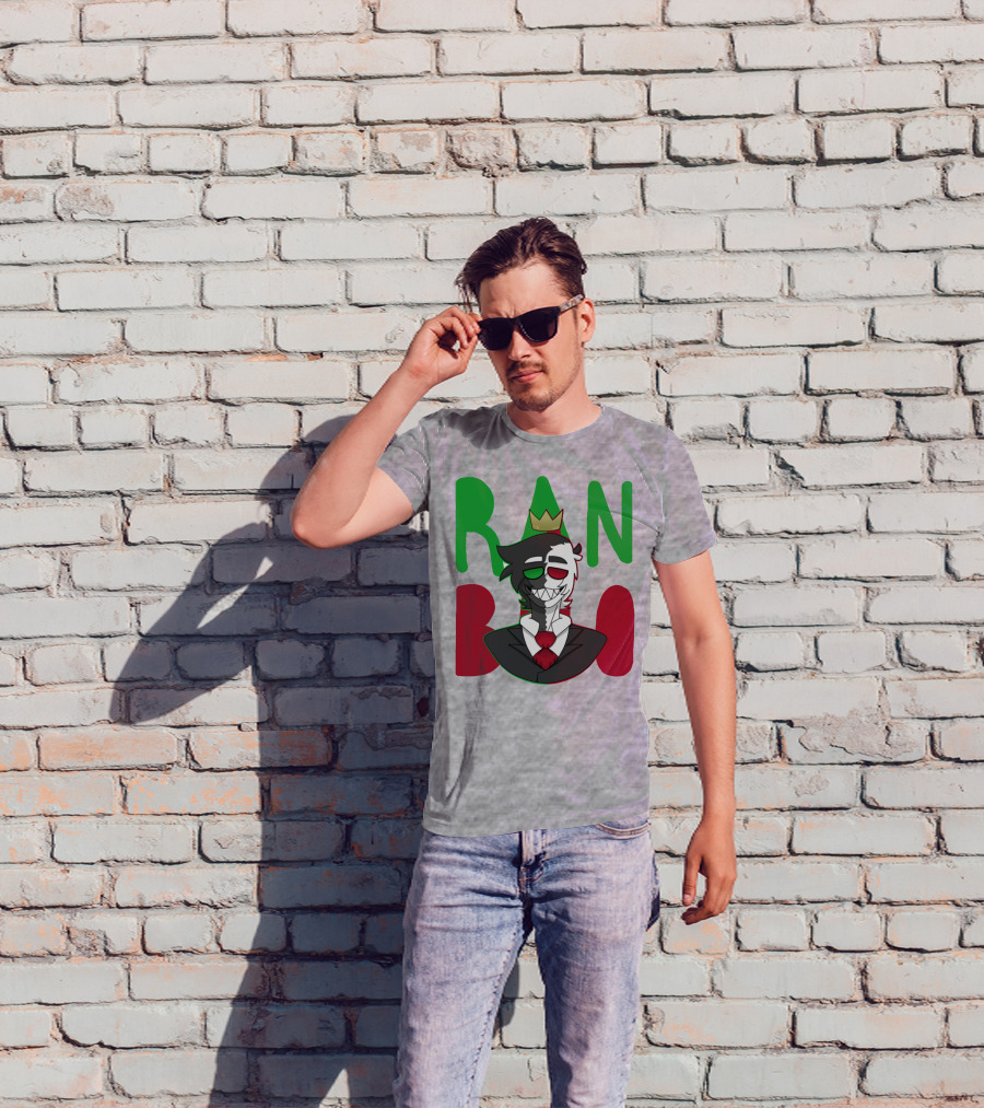 Ranboo Crowned Character In Red Green Black Color Scheme T-Shirt