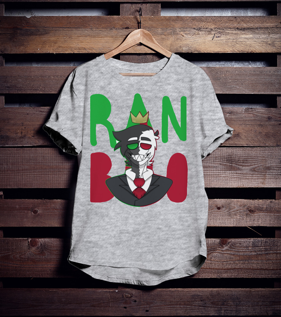 Ranboo Crowned Character In Red Green Black Color Scheme T-Shirt