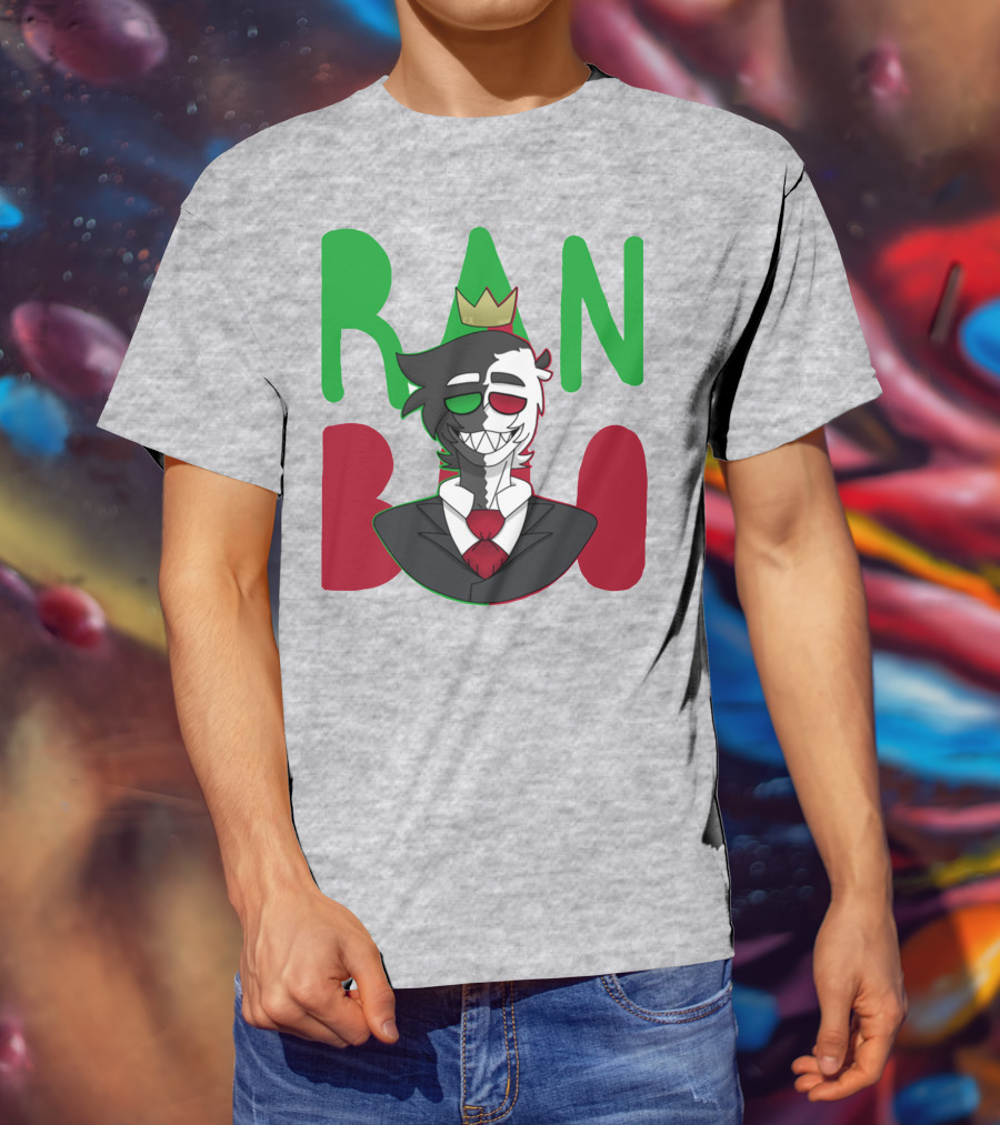 Ranboo Crowned Character In Red Green Black Color Scheme T-Shirt