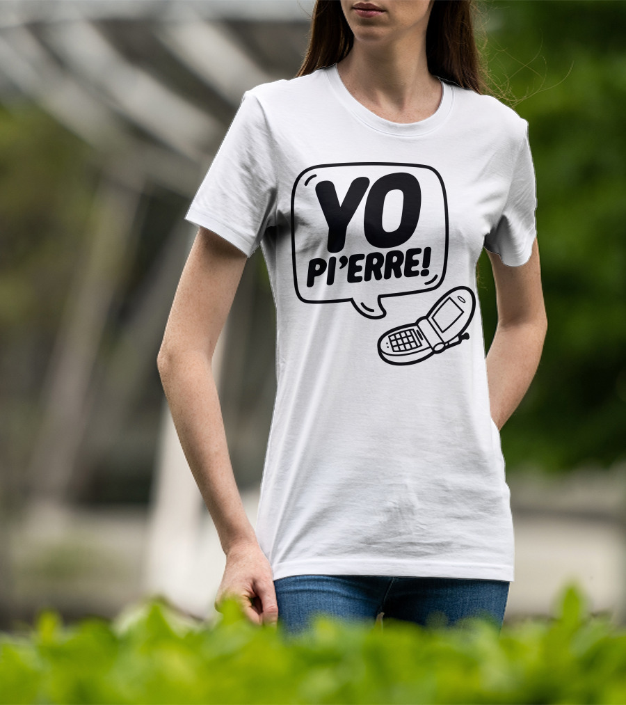 YO Pi'erre Flip Phone Retro Vibe T-Shirt