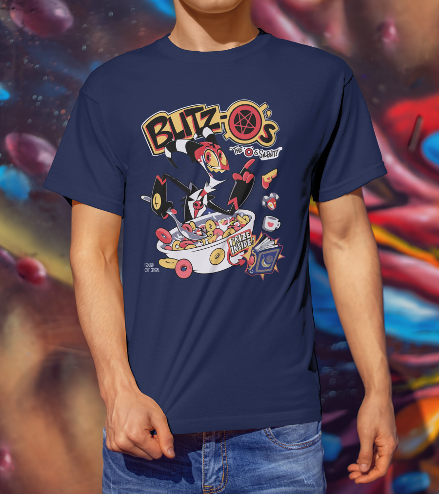 Blitzo's The O Is Silent Prize Inside Cereal Hazbin Hotel Store T-Shirt