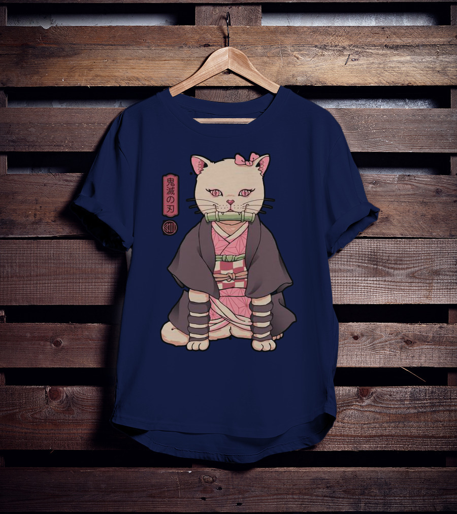 Stolas Store Nezuko Cat Demon Slayer T-Shirt