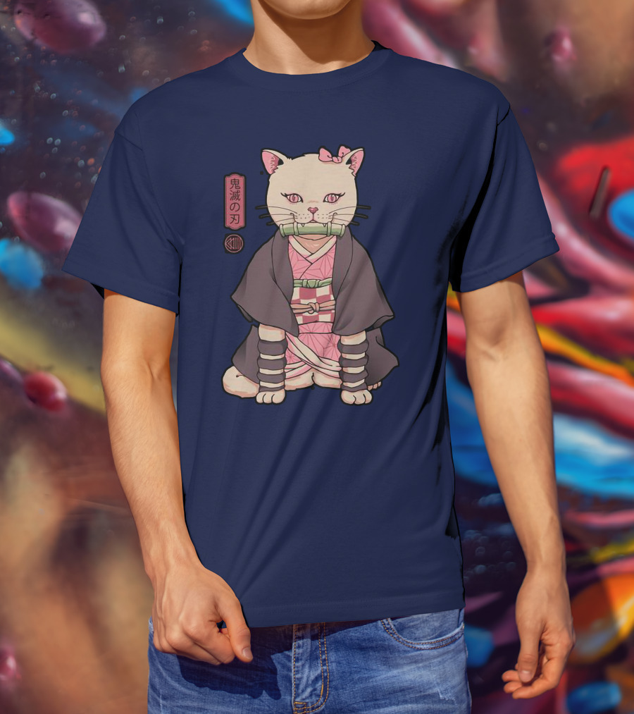 Stolas Store Nezuko Cat Demon Slayer T-Shirt