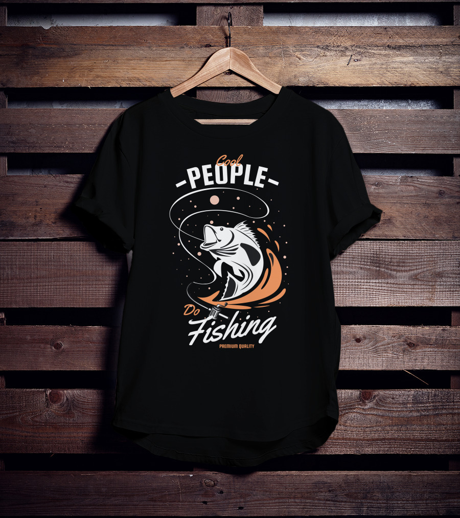 Cool People Do Fishing With Fish And Hook T-Shirt