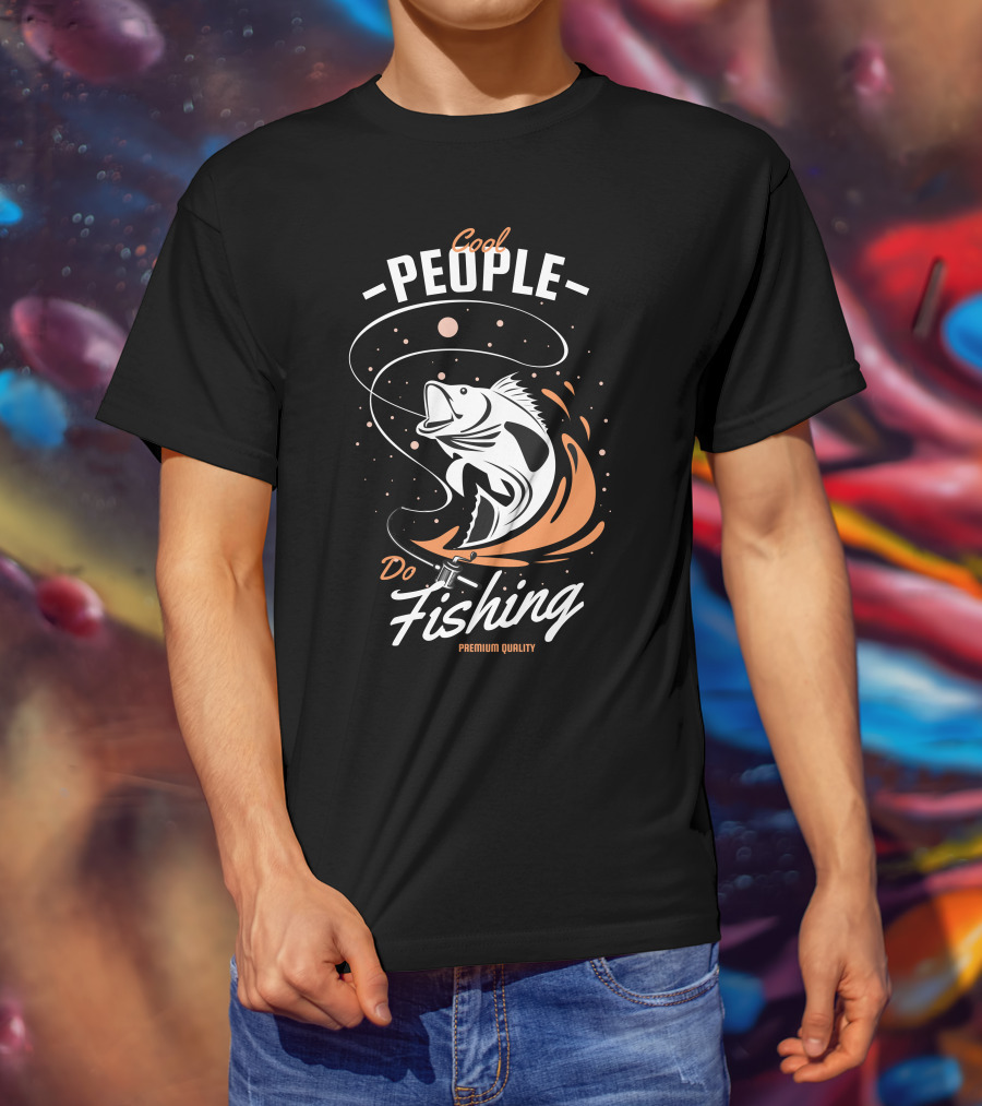 Cool People Do Fishing With Fish And Hook T-Shirt