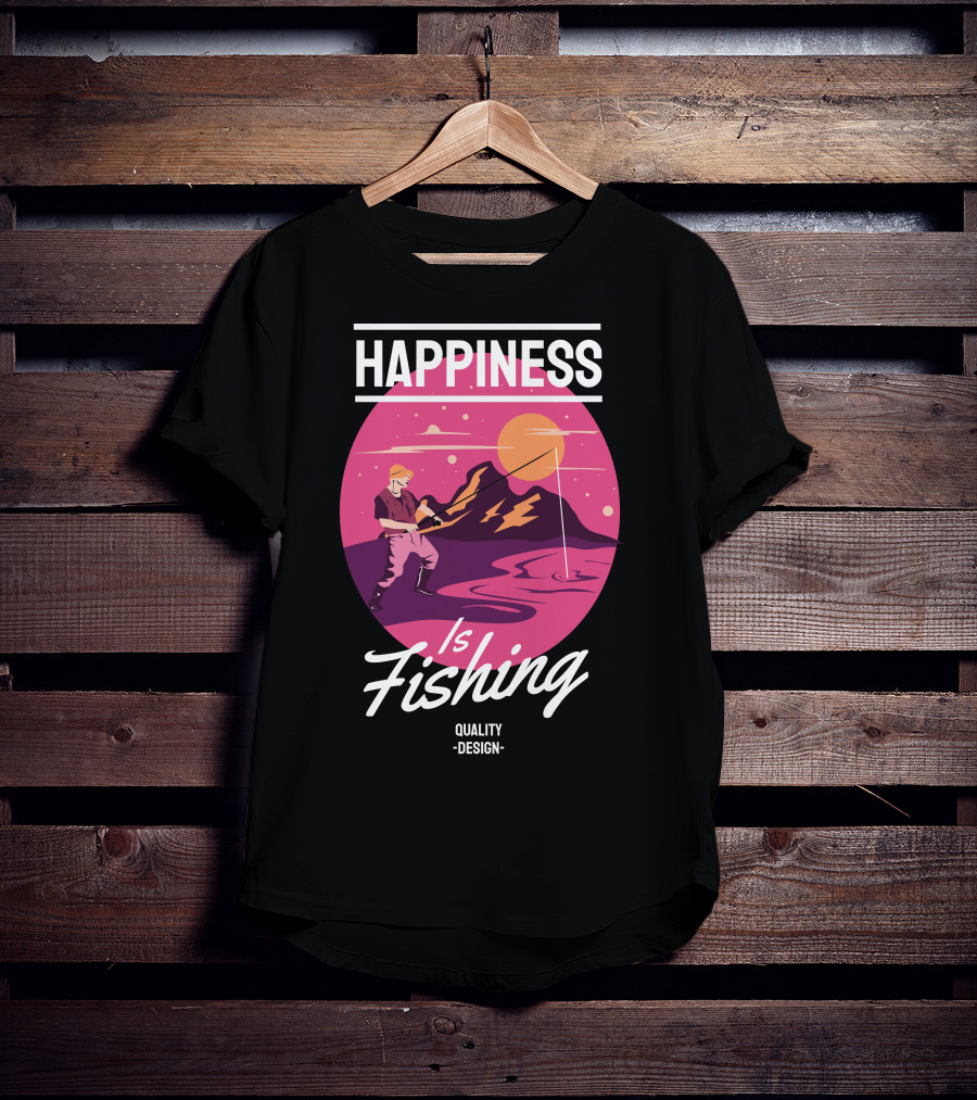 Happiness Is Fishing Quality T-Shirt
