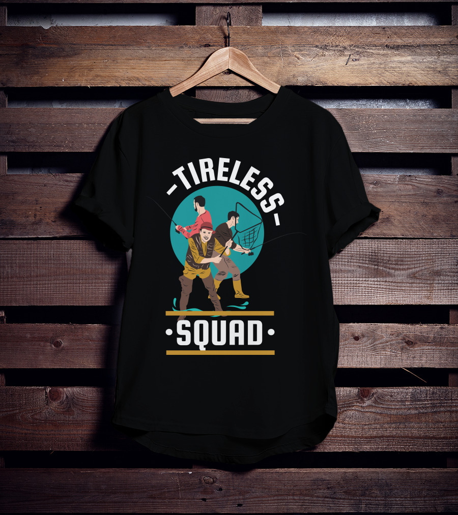 Tireless Fishing Enthusiasts With Nets And Rods T-Shirt