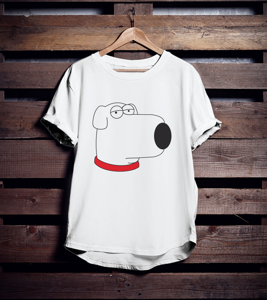Brian Griffin Family Guy Character Face Red Collar T-Shirt