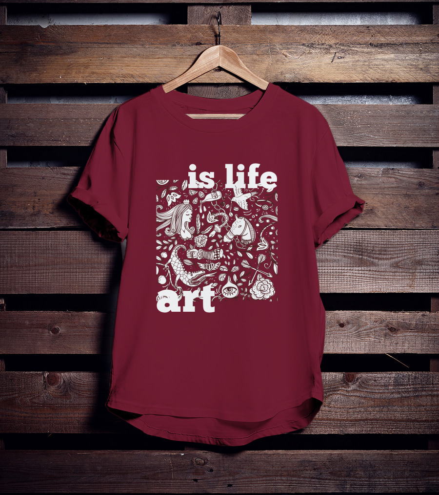 Art Is Life - Whimsical Fantasy Floral T-Shirt