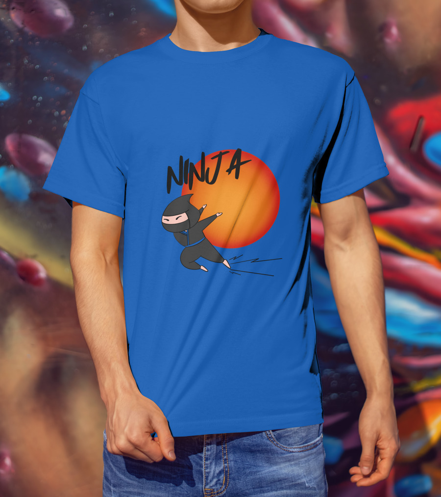 Ninja Anime Sunset Scene T-Shirt