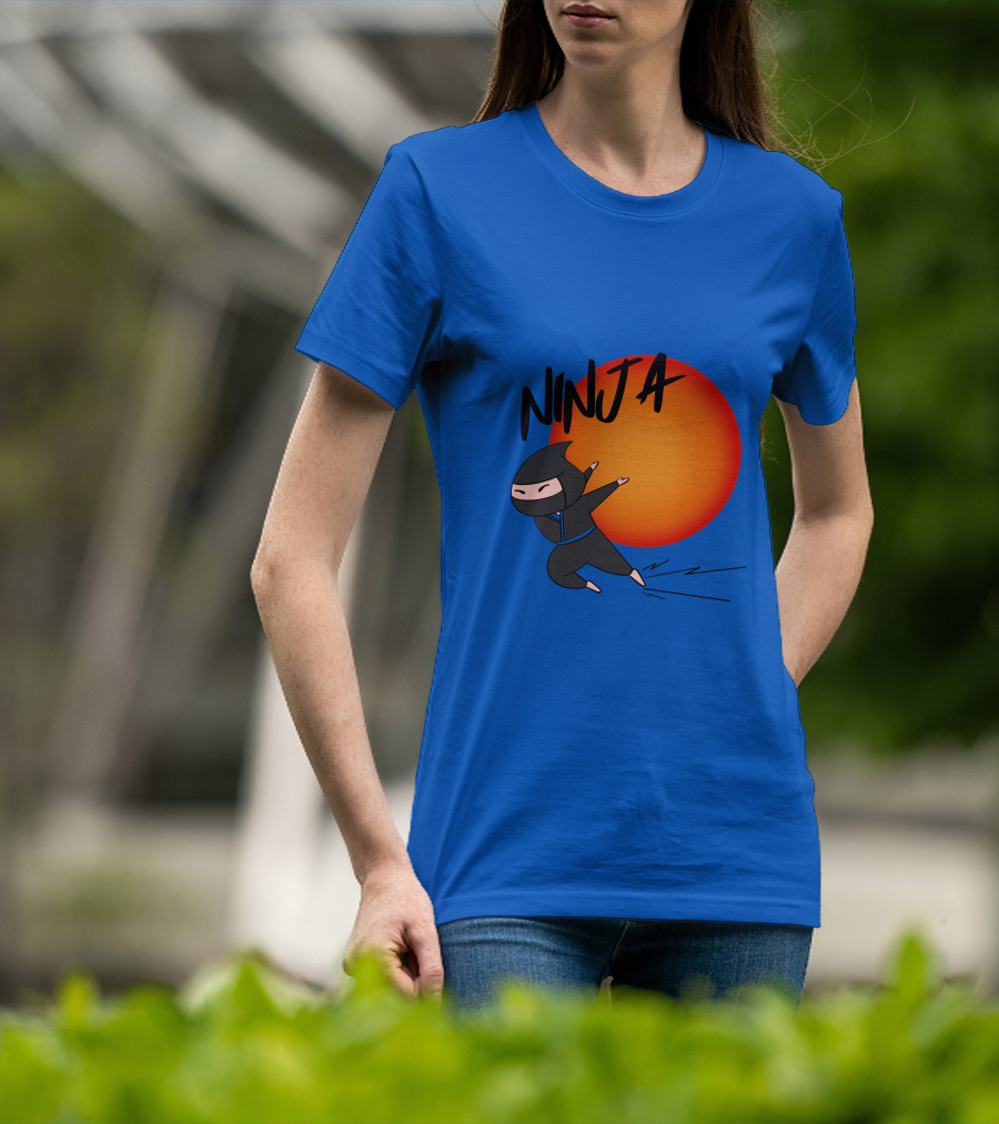 Ninja Anime Sunset Scene T-Shirt
