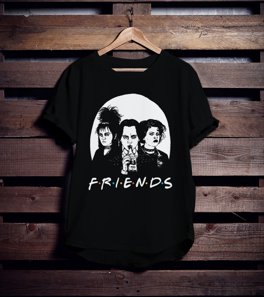 Friends 80s Gothic Style Characters With Poison Bottle T-Shirt
