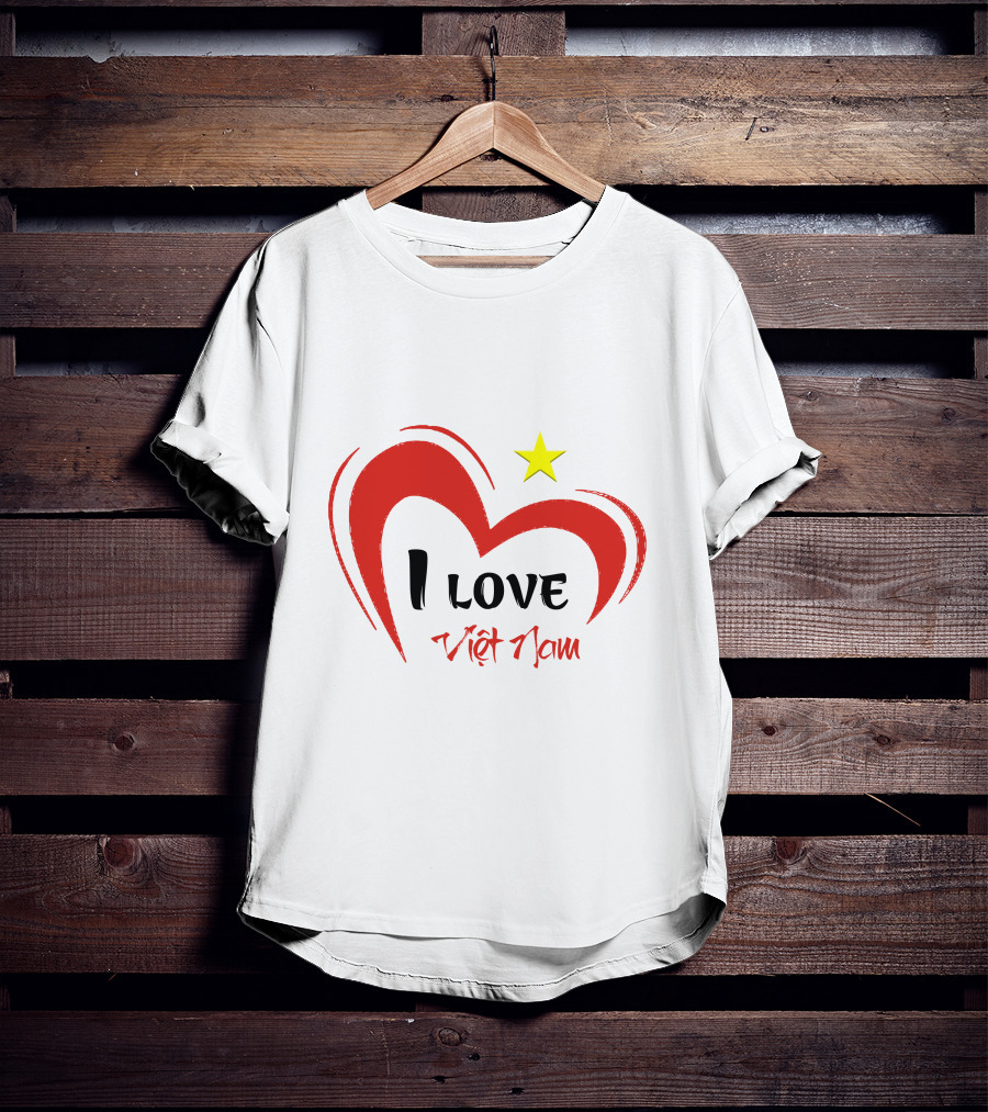 I Love Việt Nam Red Heart Yellow Star T-Shirt