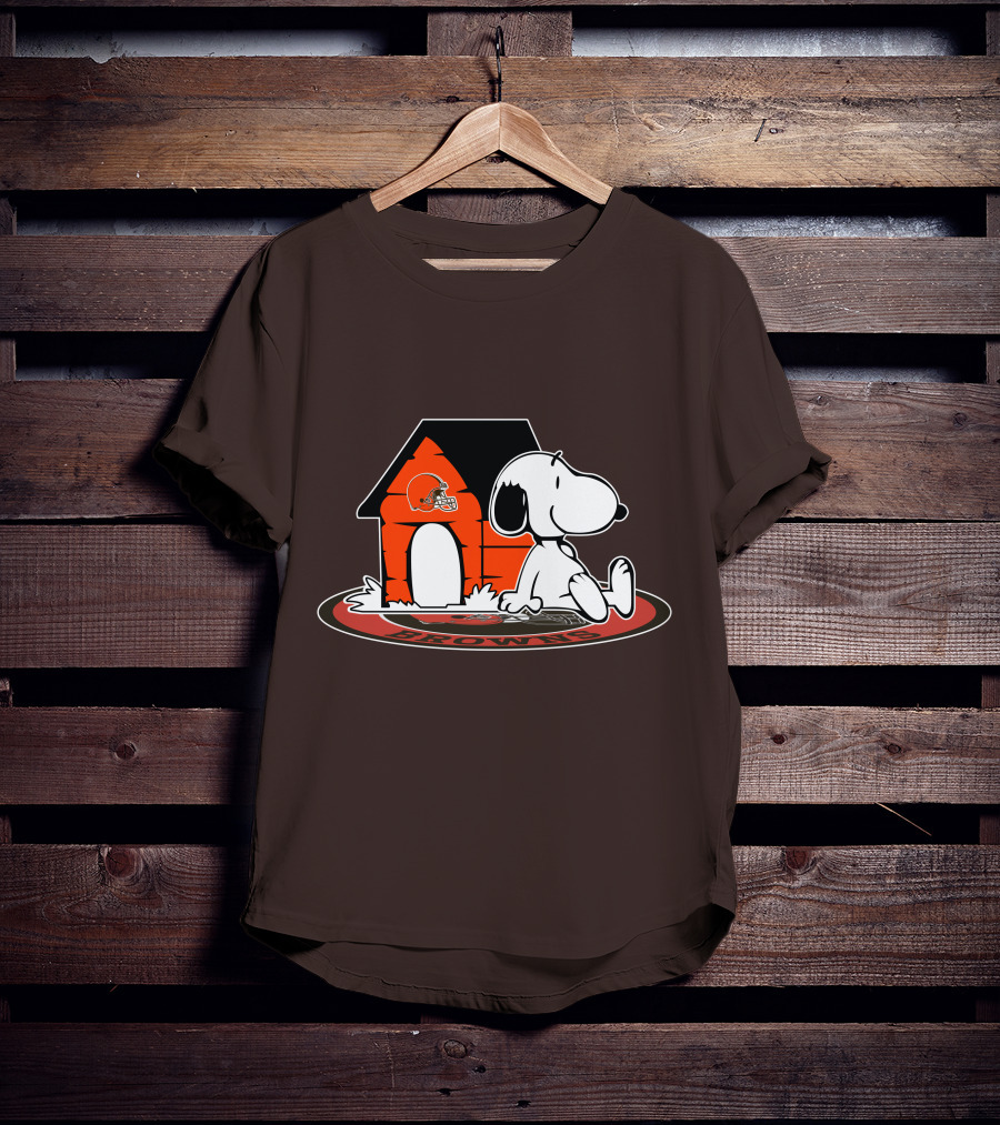 Cleveland Browns Football Fan Snoopy Now And Forever T-Shirt